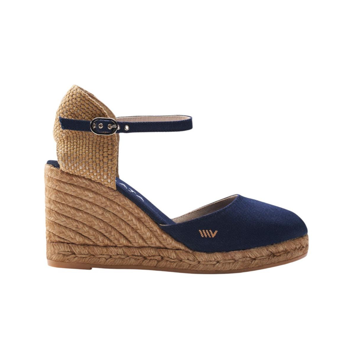 Satuna Canvas Espadrille Wedges - Blue