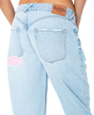 Women's Patched Straight-Leg Jeans