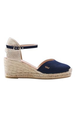 Women's Reus Canvas Espadrille Wedges Ankle Strap