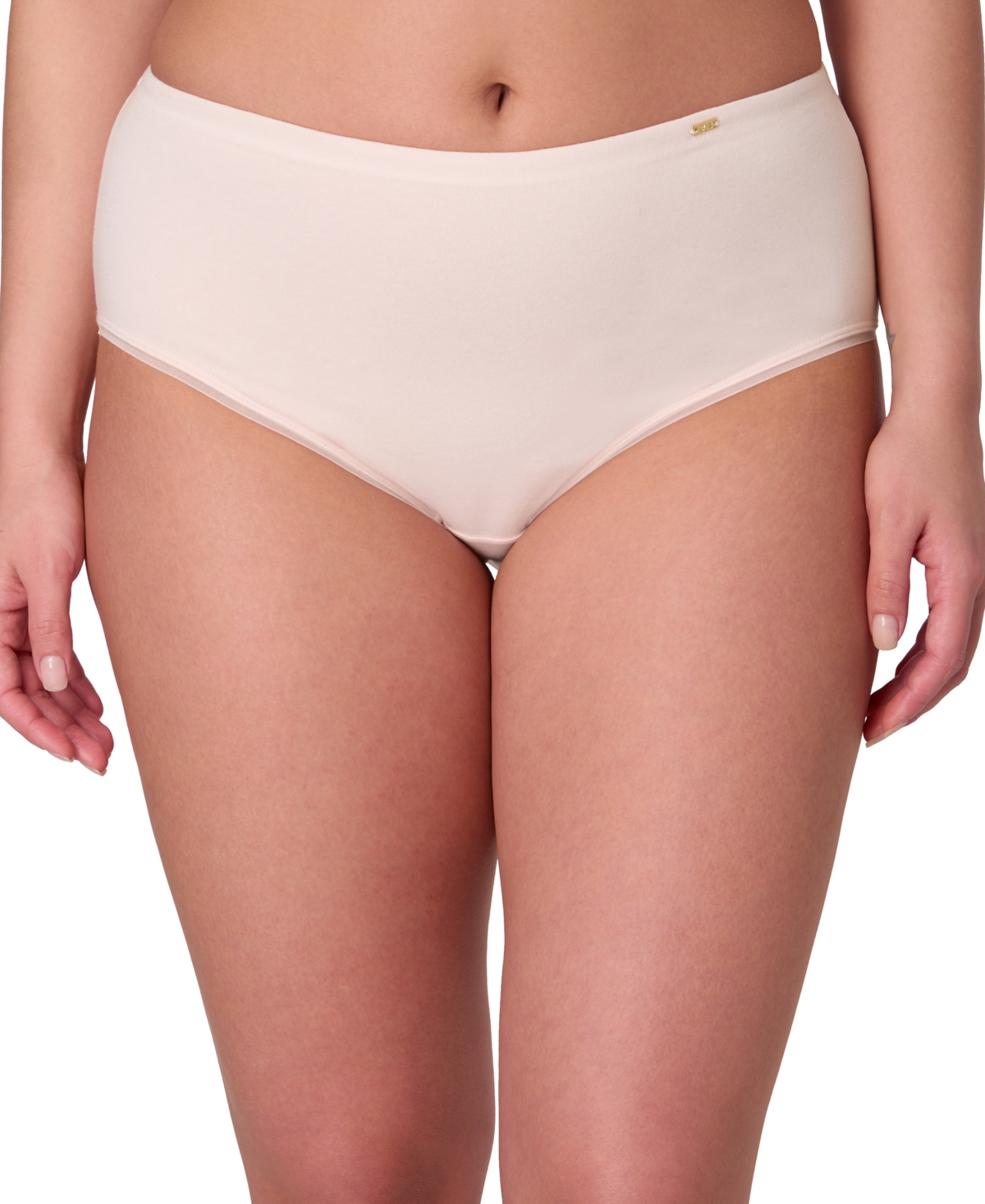 Bali Lux Underwear Brief, Light Tummy Support, Cotton-Stretch Essentials, Moisture Wicking Buff 5 Women's