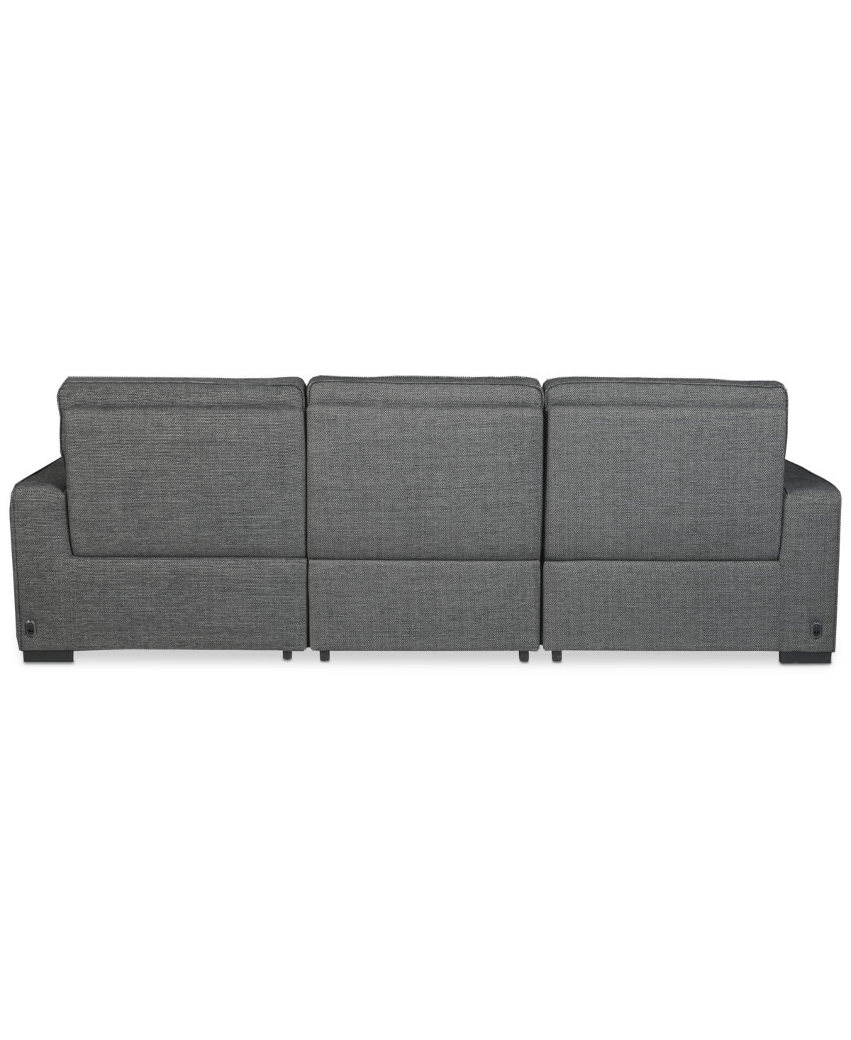 Macy's Miren 3-pc. Fabric Sectional With 2 Power Headrest Recliners, Exclusively At  In Gray
