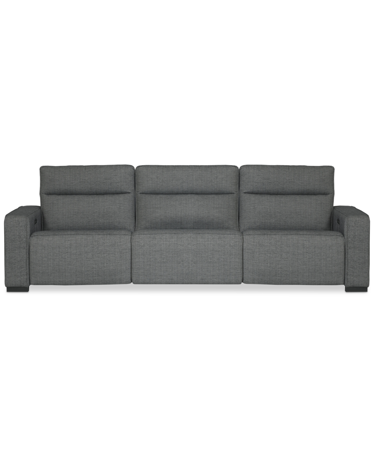 Macy's Miren 3-pc. Fabric Sectional With 3 Power Headrest Recliners, Exclusively At  In Gray