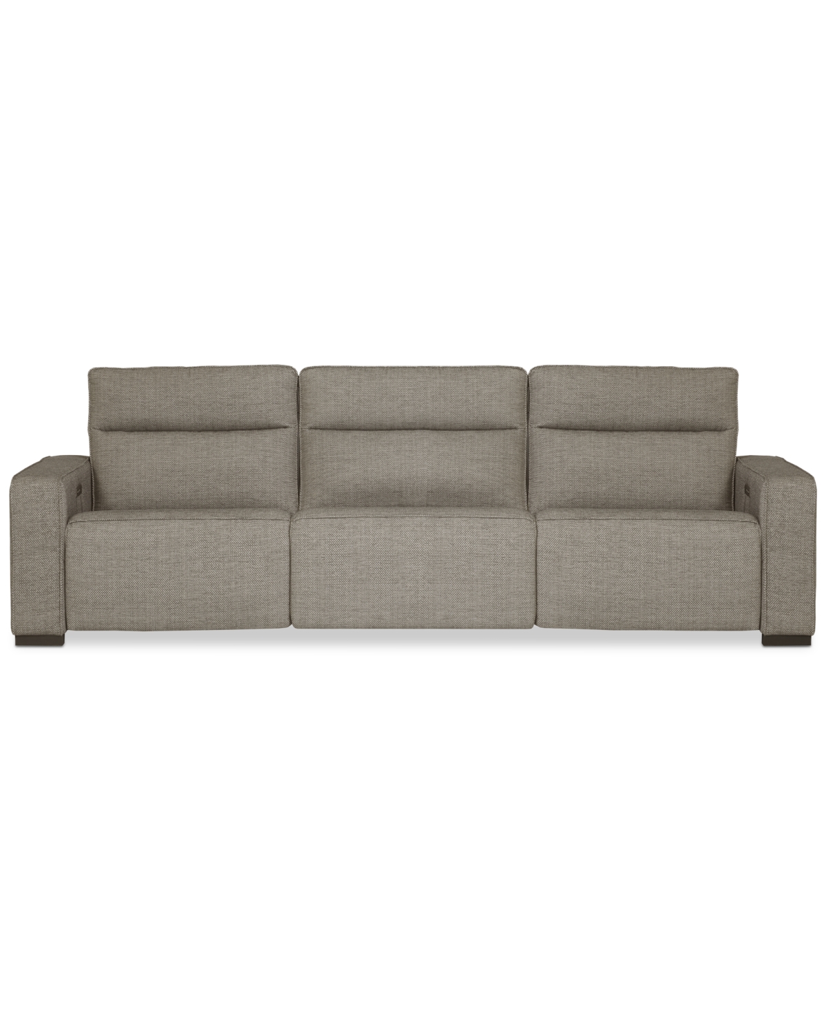 Macy's Miren 3-pc. Fabric Sectional With 3 Power Headrest Recliners, Exclusively At  In Brown