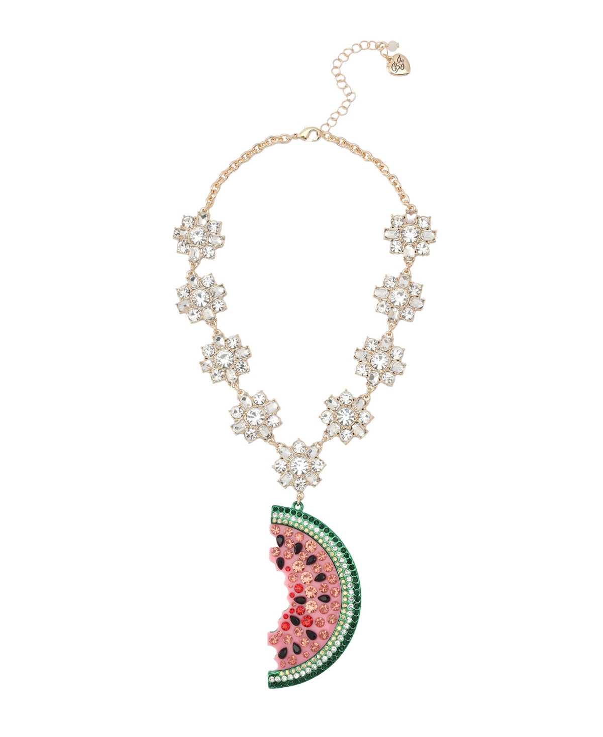 Faux Stone Backyard Watermelon Pendant Necklace - Multi, Gold