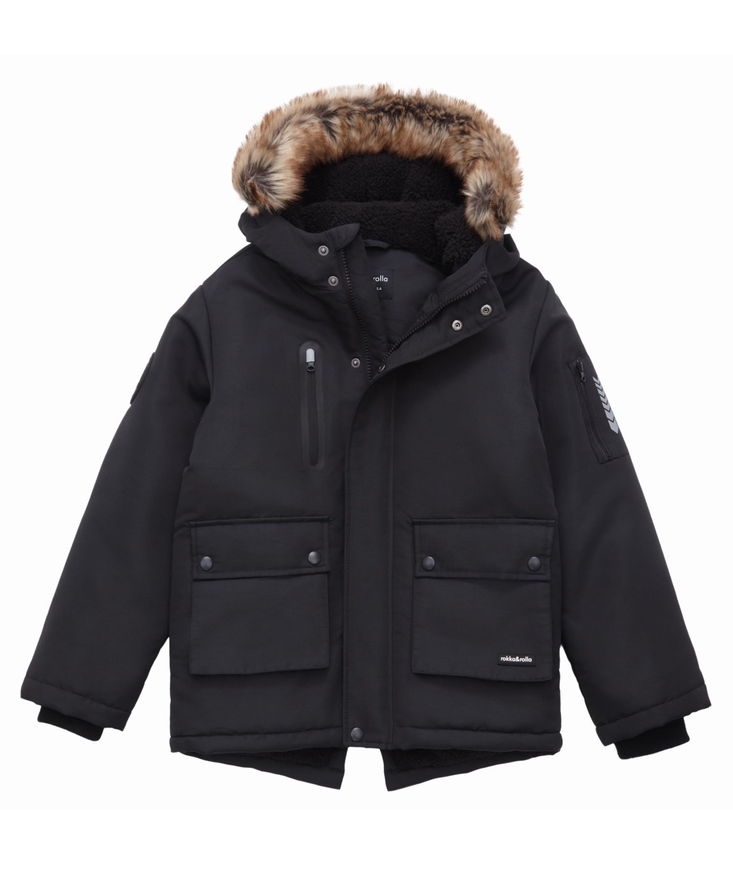 Boys Parka Jacket with Lined Hood