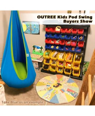 Cotton Kids Pod Swing Seat Blue Pink and Blue,Sensory Swing for Indoor and Outdoor