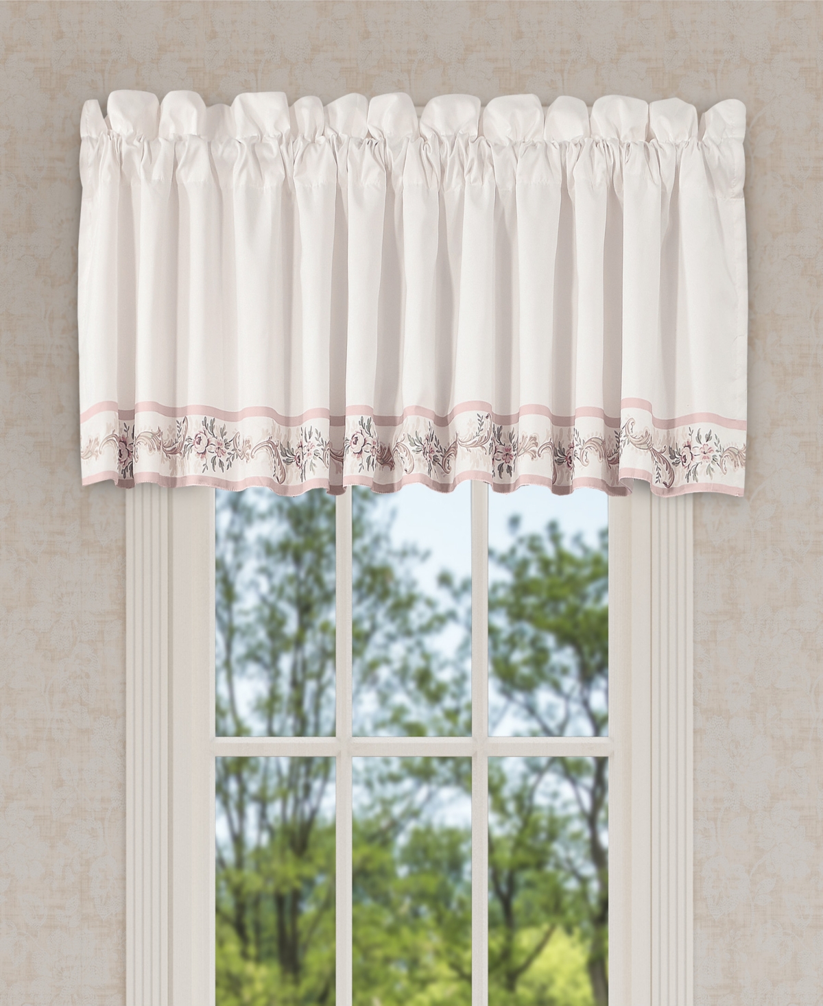 Avant Garden Window Straight Valance, 18" x 88" - Blush