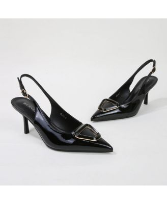 Ceira Patent Slingback Pump with Metallic Accent