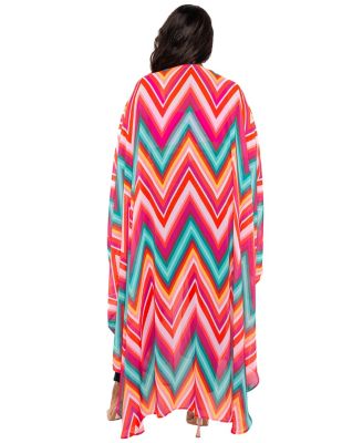 Women's Plus Size Chevron Robe with Wrist Band