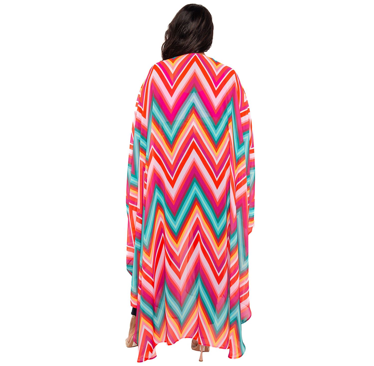 Women's Plus Size Chevron Robe with Wrist Band