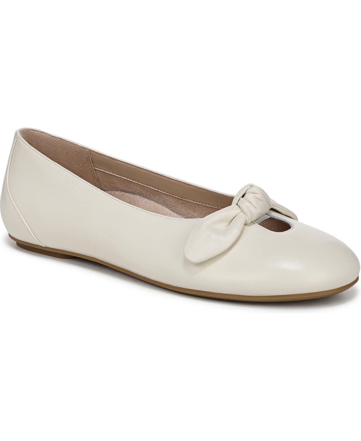 Womens Tilly Ballet Flats - Ivory leather