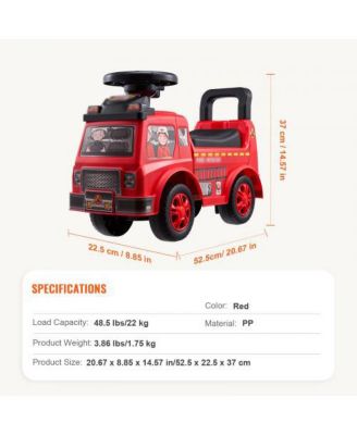 Toddler Ride On Push Car Red with Music Steering Wheel and Under Seat Storage