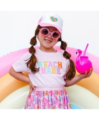 Baby Girls Beach Babe Patch Short Sleeve T-Shirt