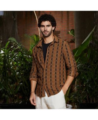 Men's Chocolate Brown & Onyx Black XOXO-Tactile Shirt
