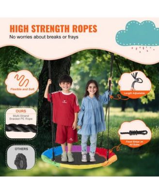 Toddler Oxford Fabric Tree Saucer Swing Outdoor Hanging Swing for Backyard and Garden