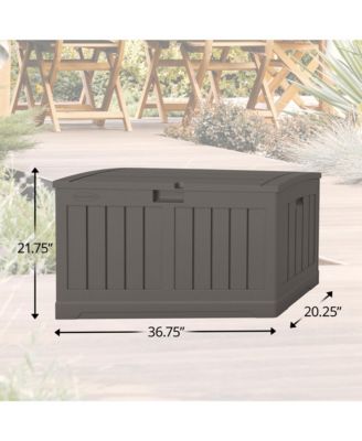 50 Gallon Plastic Deck Box with Molded Lockable Feature for Home, Gray