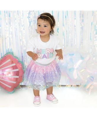 Baby Girls Mermaid Patch Short Sleeve Romper