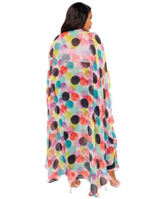 Women's Polka Dot Robe with Wrist Band