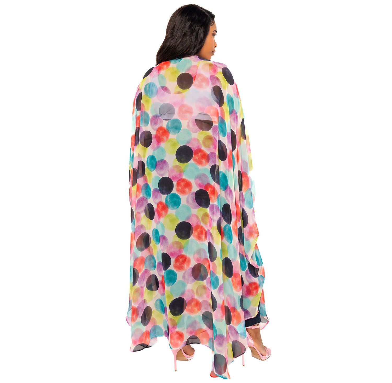 Women's Polka Dot Robe with Wrist Band