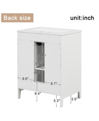 24" Bathroom Vanity with Sink, 2 Drawers and Door, Adjustable Shelf