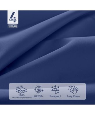 7.5 Ft Outdoor Patio Umbrella 6 Ribs with Scale Tilt Button Strap UV30+ Sunshade Garden Parasol for Yard Deck Market Pool Navy Blue