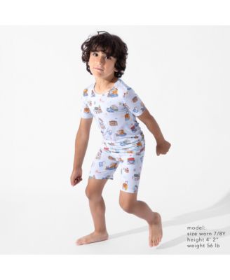 Kids Unisex Teddy Bear Picnic 2-Piece Short Sleeve & Shorts Pajama Set