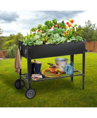 Galvanized Metal Raised Garden Bed Planter Box with Legs for Outdoor Planting