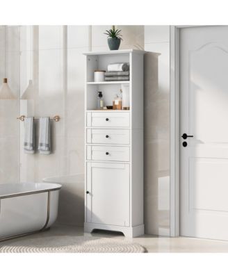 CASAINC 68.3"H Tall Storage Cabinet with 3 Drawers, Adjustable Shelves