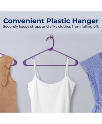 100 Pack Plastic Hangers, Non-Slip, Space-Saving Closet Organizers, Durable and Strong for Shirts,Sweaters, Hoodies, Kids Clothes & Dresses