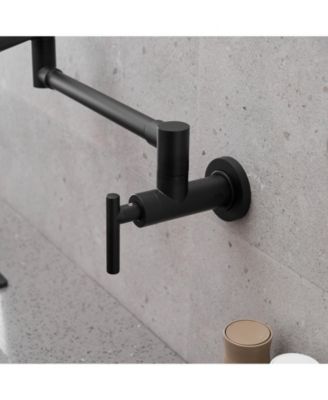 Greenspring Wall Mount Double-Handle Dual Joint Swing Arm Pot Filler Faucet