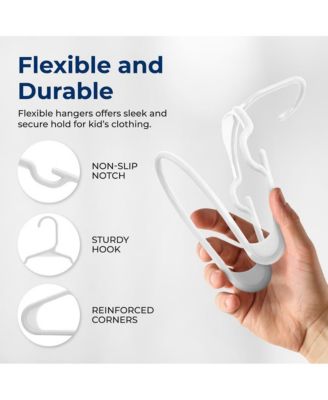 60 Pcs. Non-Slip Plastic Kids Hangers - Durable and Space-Saving Closet Organizers