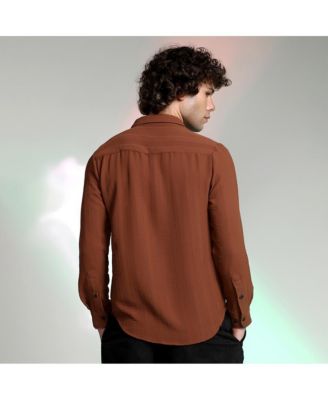 Men's Sienna Brown Woven-Lined Shirt