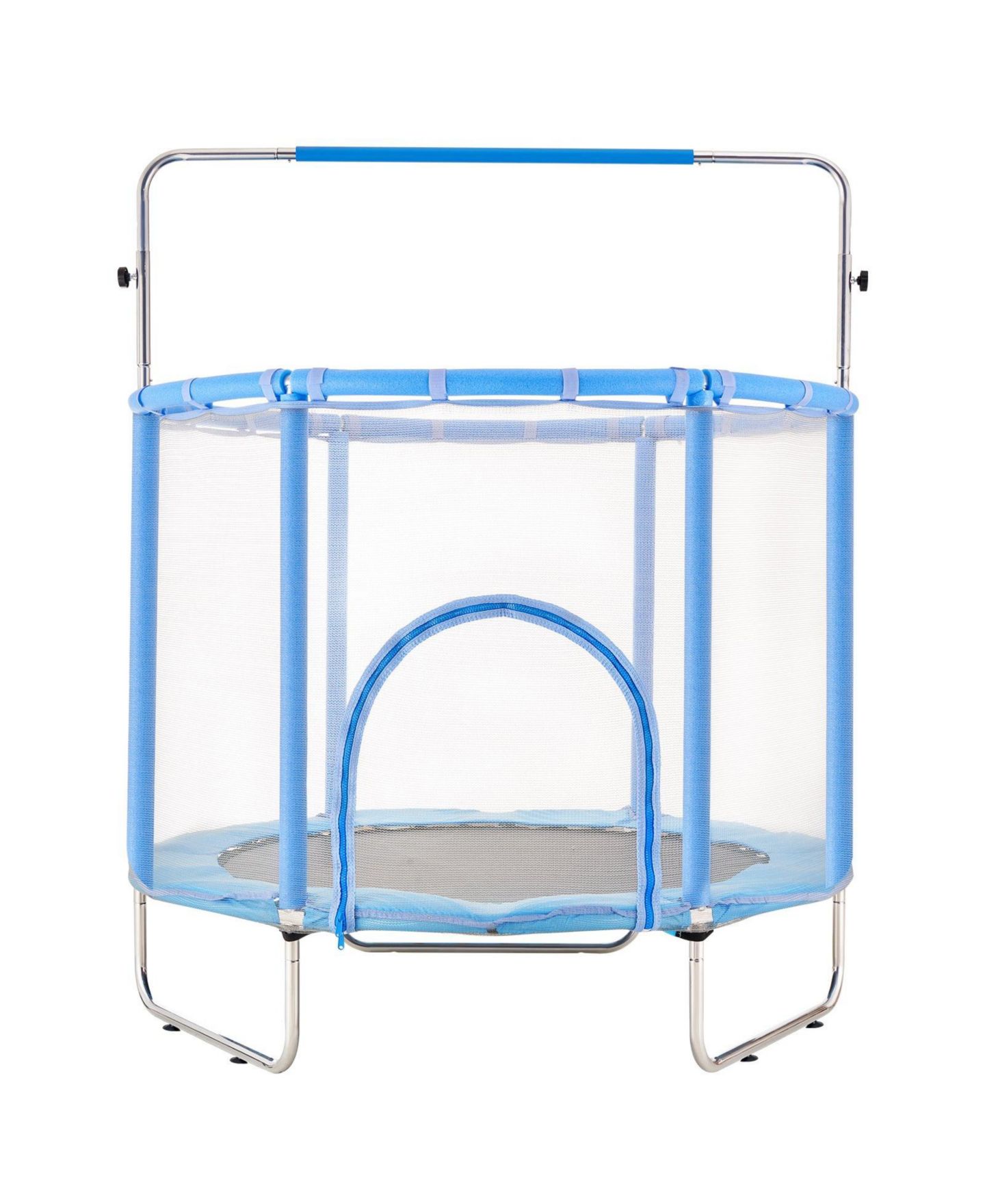 Детская игрушка Slickblue Mini Toddler Trampoline with Safety Enclosure Net for Indoor Outdoor Play, цвет: Синий — фото 2