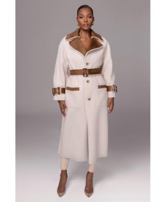 Women's Suede And Sherpa Reversible Coat