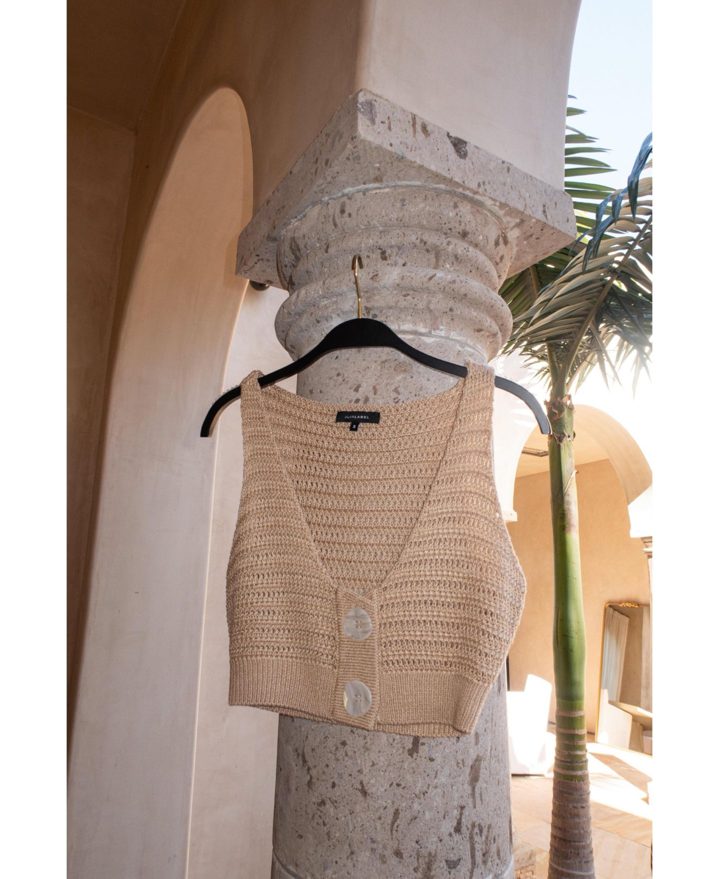 Женский топ JLUXLABEL Salmah Crochet, цвет: Бежевый — фото 7