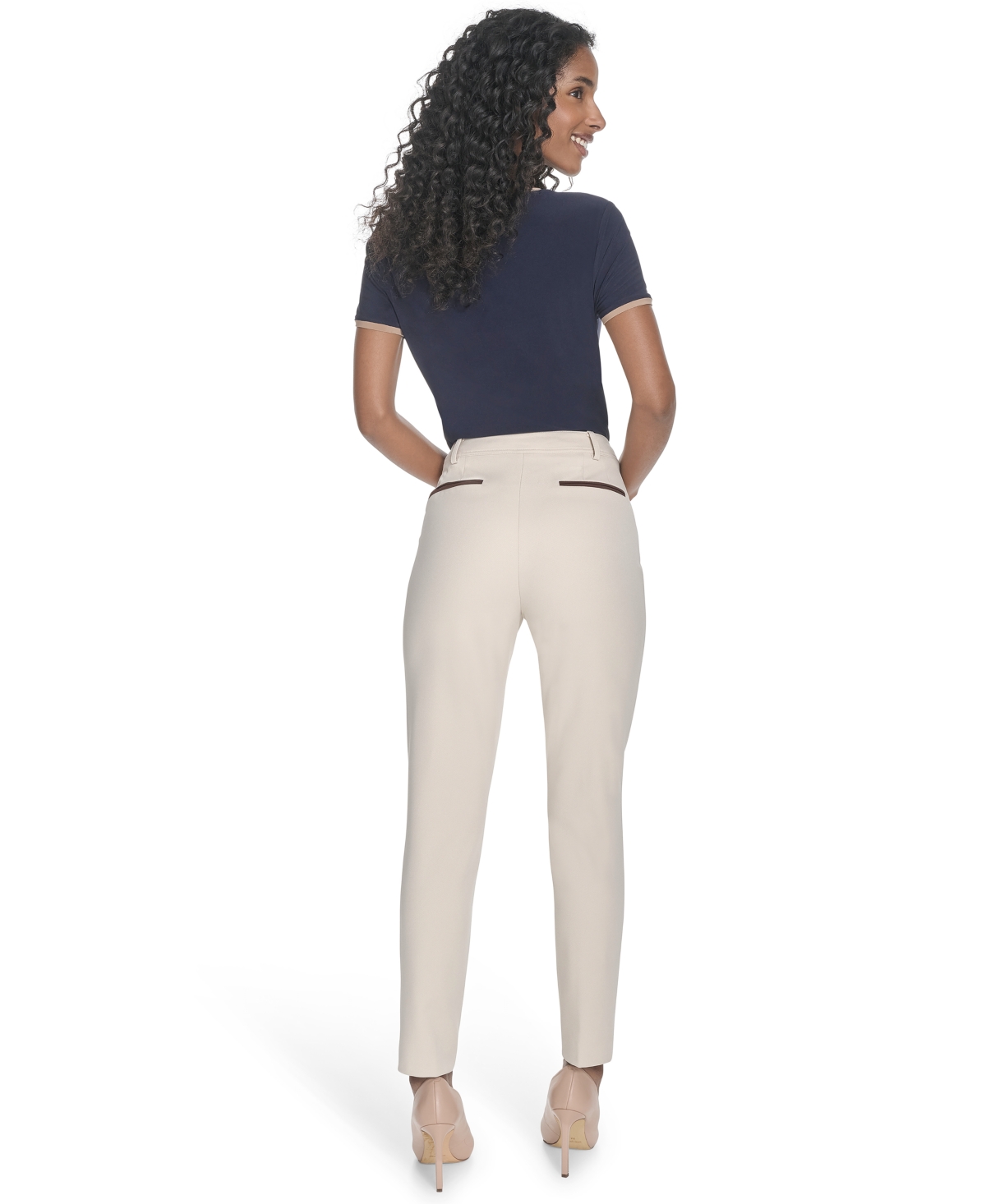 Tommy Hilfiger Women's Mid-rise Slim-fit Ankle Pants In Neutral