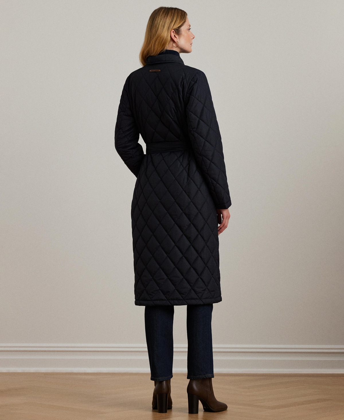 Ralph Lauren Women's Belted Midi Quilt Coat In Blue