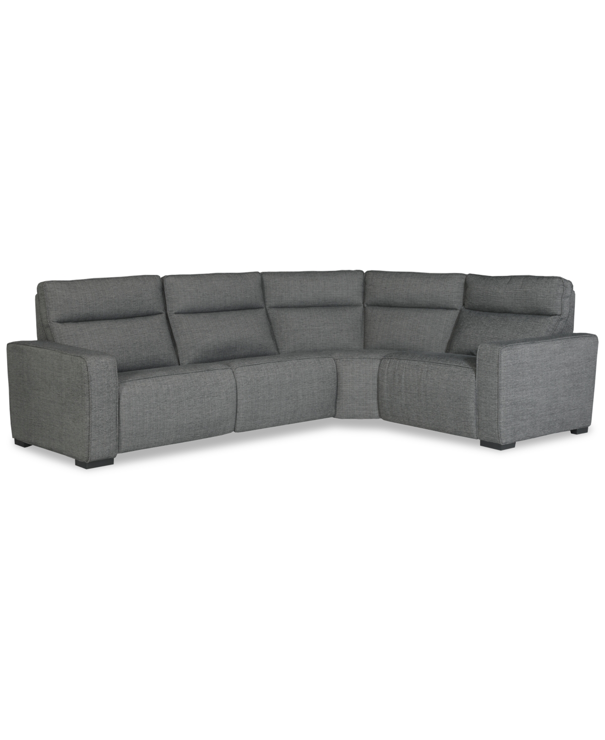 Macy's Miren 4-pc. Fabric Sectional With 2 Power Headrest Recliners, Exclusively At  In Gray