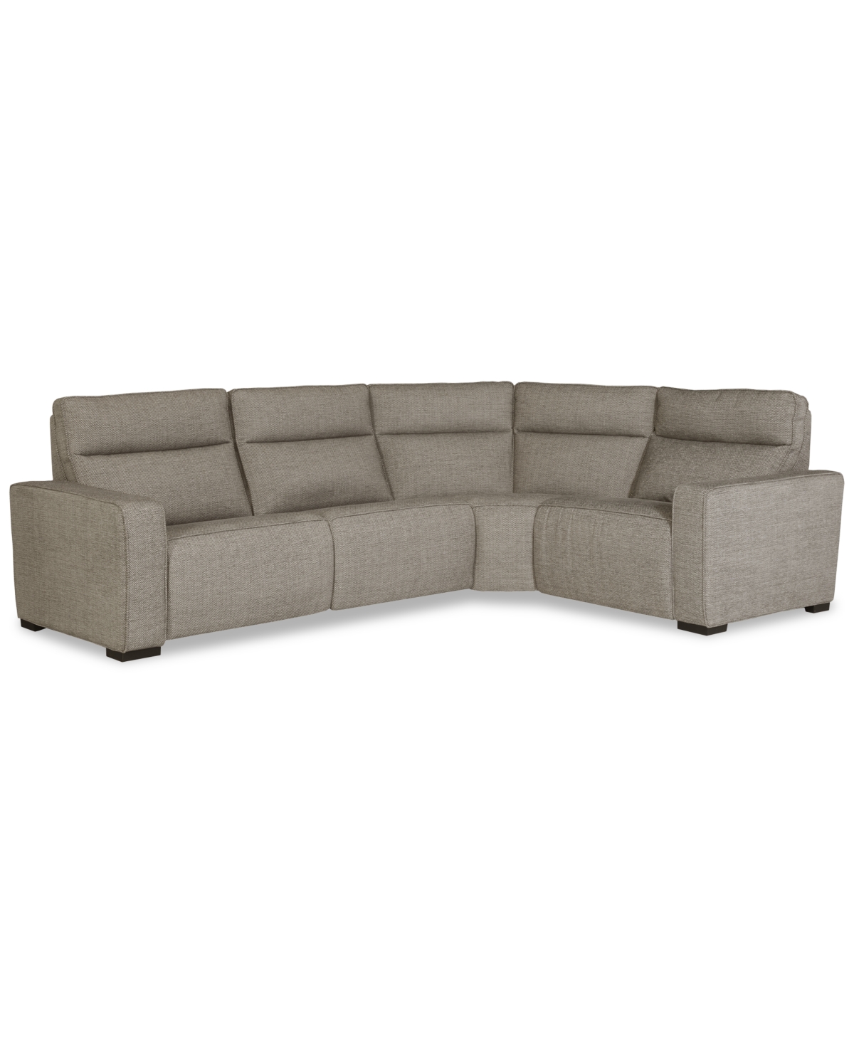 Macy's Miren 4-pc. Fabric Sectional With 2 Power Headrest Recliners, Exclusively At  In Brown