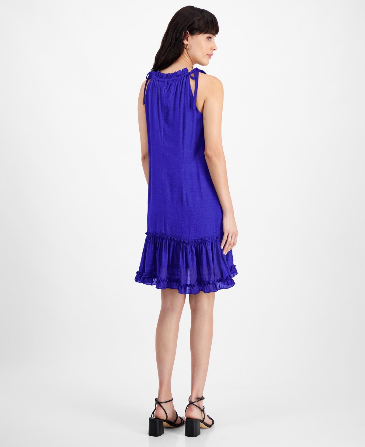 Robbie Bee Women's Ruffled A-line Dress In Blue