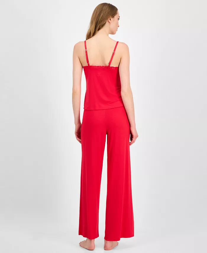 Women's Lace-Trim Knit Tank & Pajama Pants Set - thumbnail 5