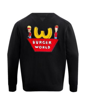 Men's Black Beavis and Butt-Head Burger World Cardigan