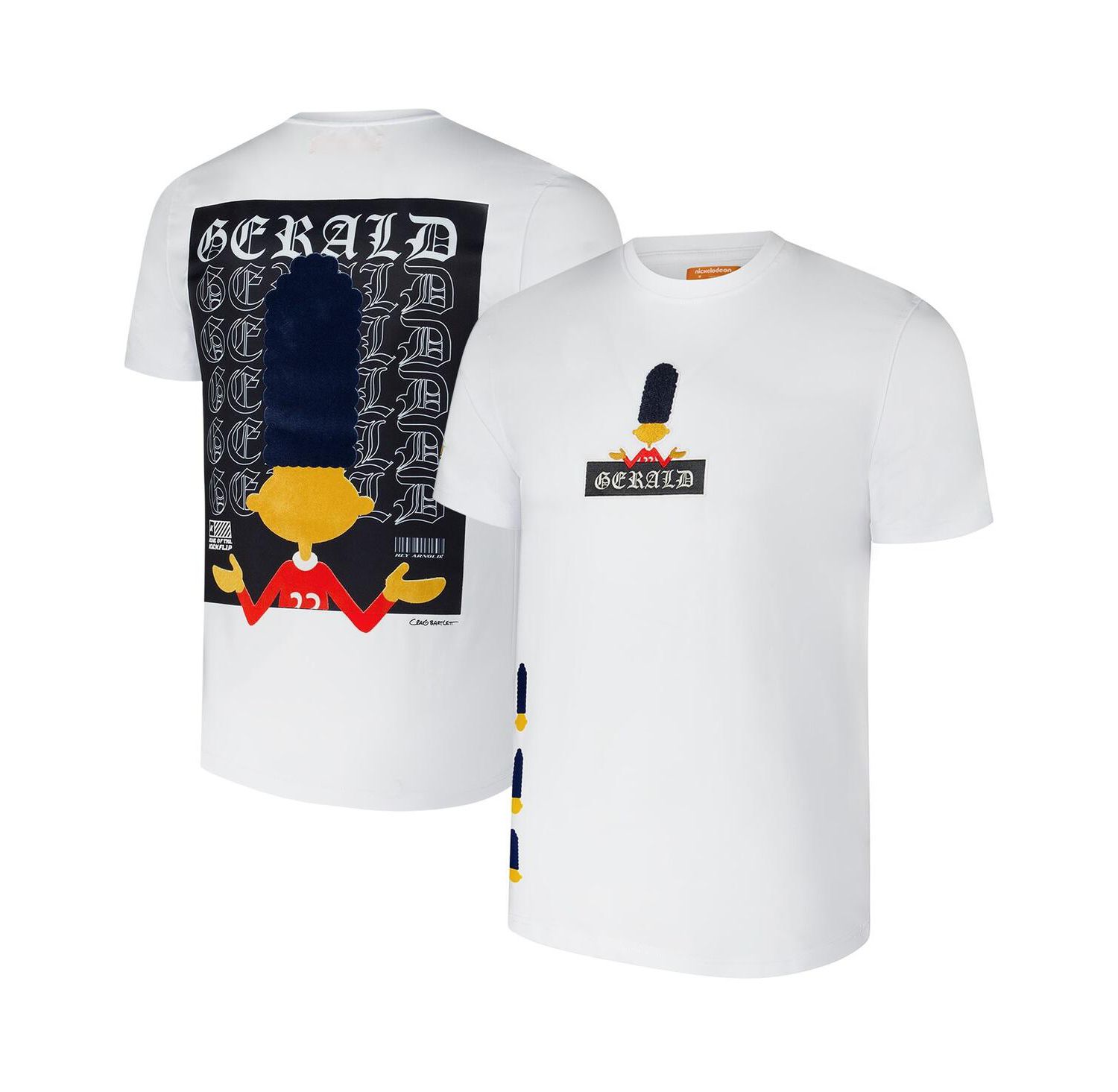 Men's White Hey Arnold Gerald Olde English T-Shirt
