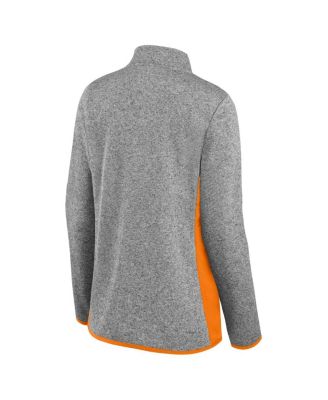 Women's Heather Gray Tennessee Volunteers Block Party Fleece Full-Zip Sweater
