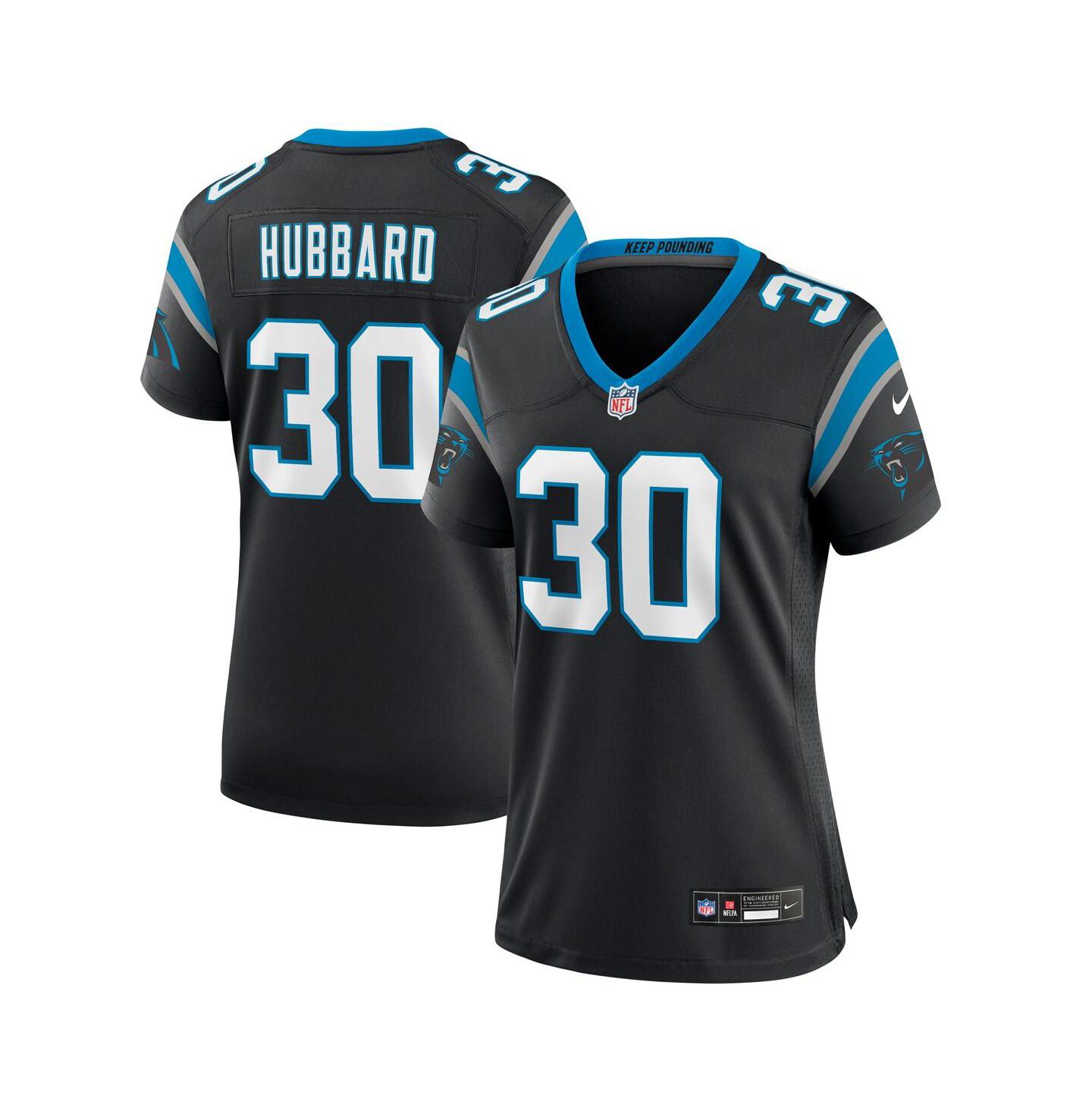 Женский топ Nike Chuba Hubbard Black Carolina Panthers Team Game Jersey — фото 1