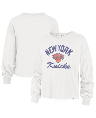 '47 Brand - Women's Cream New York Knicks Parkway Wrapped Up Long Sleeve T-Shirt