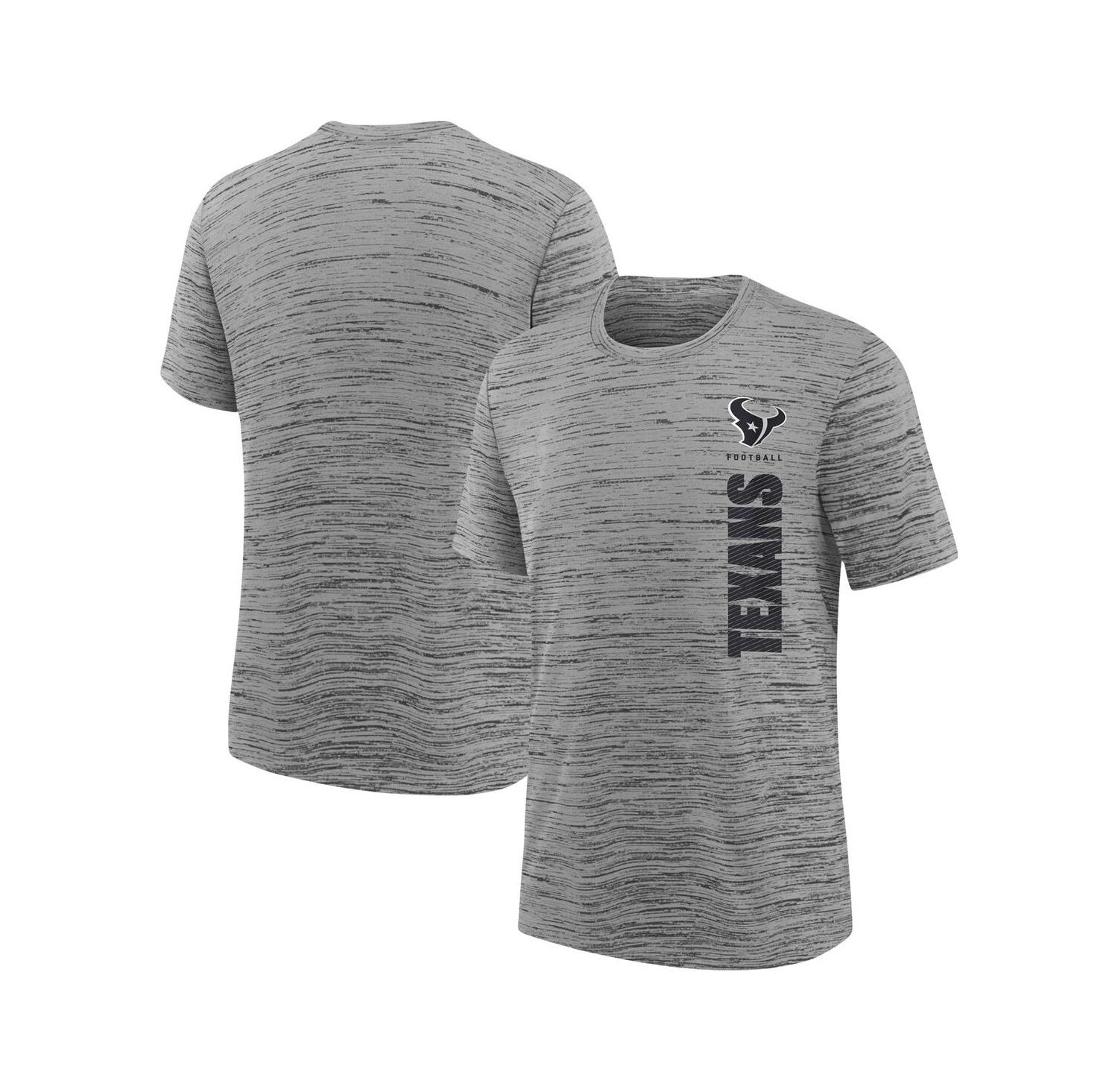 Big Boys and Girls Heather Charcoal Houston Texans Sideline Velocity Performance T-Shirt