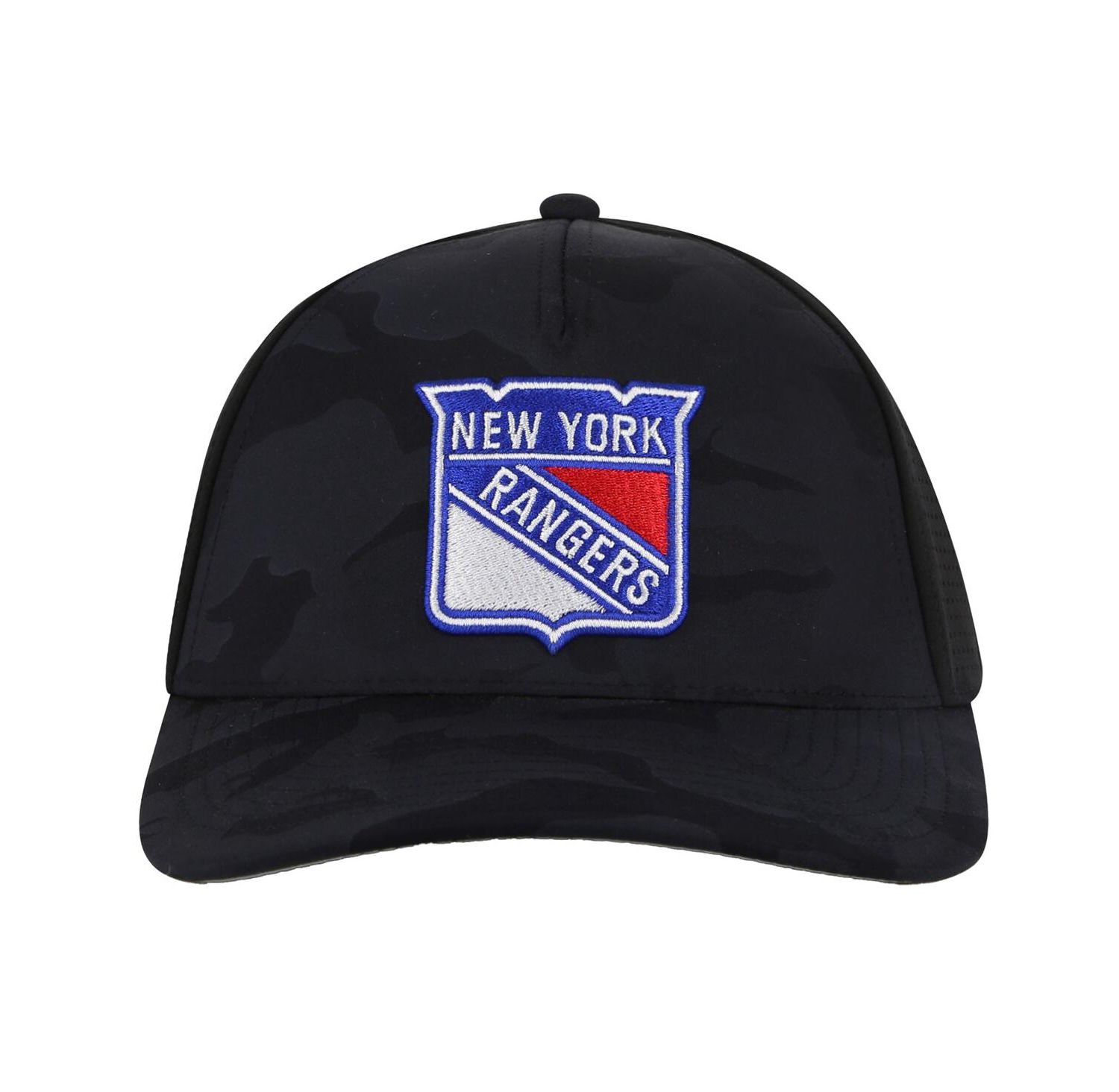 Men's Black New York Rangers Valin Camo Super Tech Vented Adjustable Hat