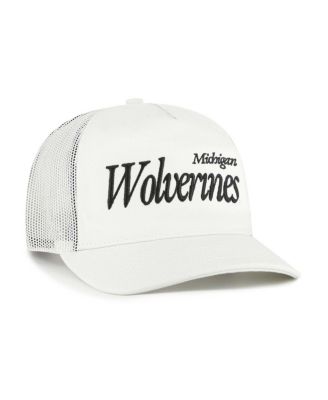 Men's and Women's Cream Michigan Wolverines Foundation Script Adjustable Trucker Hat