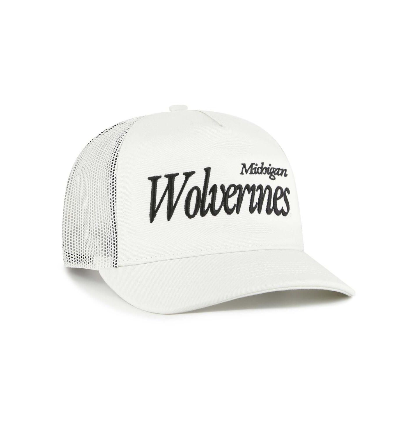 Кепка '47 Brand Cream Michigan Wolverines Foundation Script Adjustable Trucker Hat — фото 2